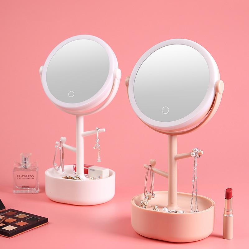 Ecoco Smart LED Light Cosmetic Makeup Mirror USB Touch Screen Home Desk Vanity 360° White-Makeup Mirrors-PEROZ Accessories