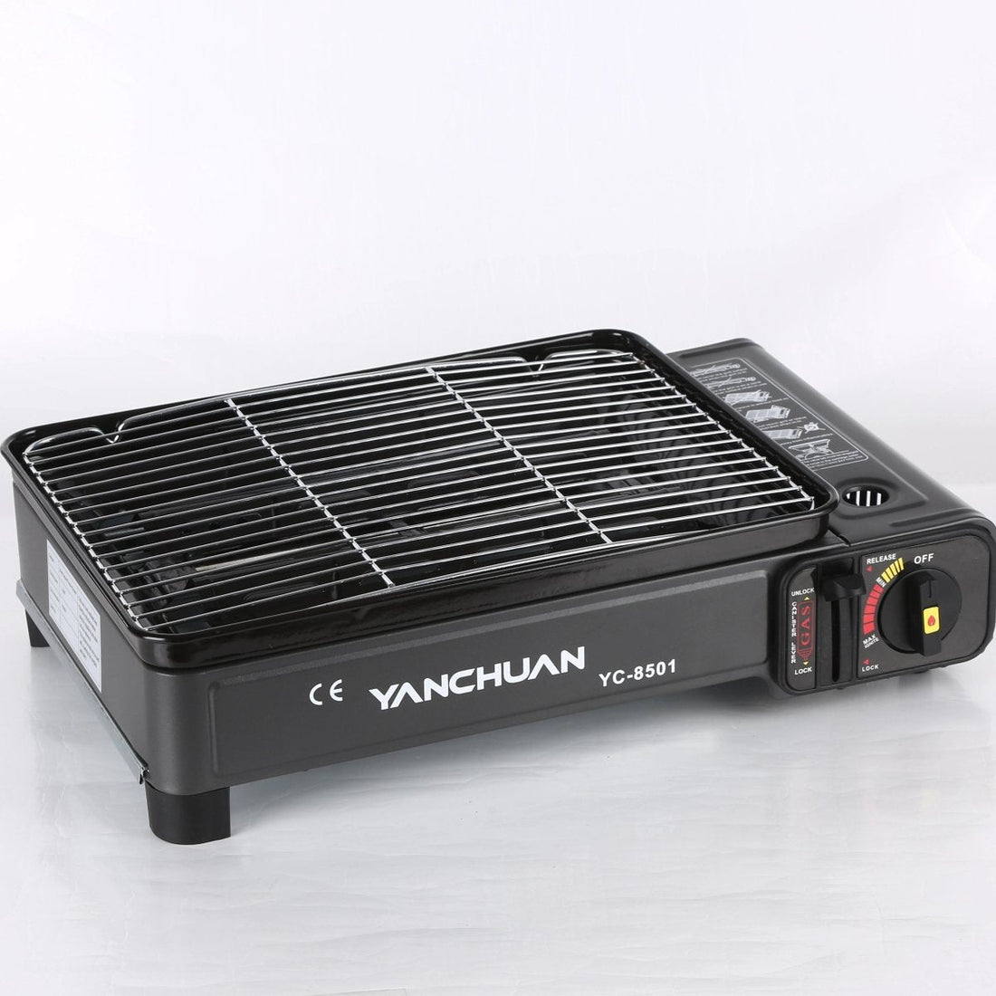 Portable Gas Stove Burner Butane BBQ Camping Gas Cooker With Non Stick Plate Black without Fish Pan and Lid-Home &amp; Garden > BBQ-PEROZ Accessories