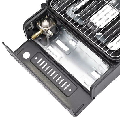 Portable Gas Stove Burner Butane BBQ Camping Gas Cooker With Non Stick Plate Black without Fish Pan and Lid-Home &amp; Garden > BBQ-PEROZ Accessories
