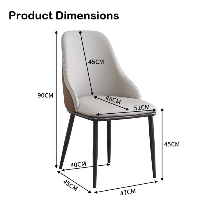 VELLUTO Dining Chair Modern upholstered Leather Kitchen Chairs with armrests Bathtub Chair Leisure Lounge Chair Living Room Bedroom Home Set of 2(Light Grey)-Furniture > Dining > Kitchen &amp; Dining Chairs-PEROZ Accessories