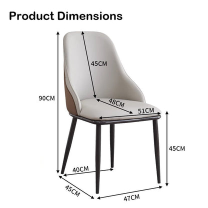 VELLUTO Dining Chair Modern upholstered Leather Kitchen Chairs with armrests Bathtub Chair Leisure Lounge Chair Living Room Bedroom Home Set of 2(Light Grey)-Furniture > Dining > Kitchen &amp; Dining Chairs-PEROZ Accessories
