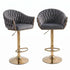 SERENITà GP1863 Modern Velvet Breakfast Bar Stools Swivel Barstools Adjustable Counter Stools with Backrest (Gold-Grey)-Furniture > Bar Stools & Chairs > Table & Bar Stools-PEROZ Accessories