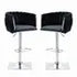 SERENITà Modern Velvet Breakfast Bar Stools Swivel Barstools Adjustable Counter Stools with Backrest (Silver-Black)-Furniture > Bar Stools & Chairs > Table & Bar Stools-PEROZ Accessories