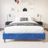 Velvet Blue Bed Frame – Single-Furniture > Bedroom > Beds & Bed Frames-PEROZ Accessories