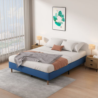 Velvet Blue Bed Frame – Single-Furniture &gt; Bedroom &gt; Beds &amp; Bed Frames-PEROZ Accessories