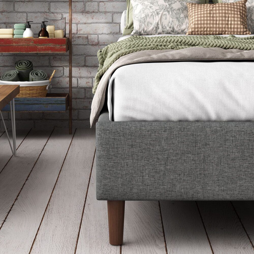 Bed Frame Mattress Foundation (Dark Grey) - Double-Bed Frames-PEROZ Accessories