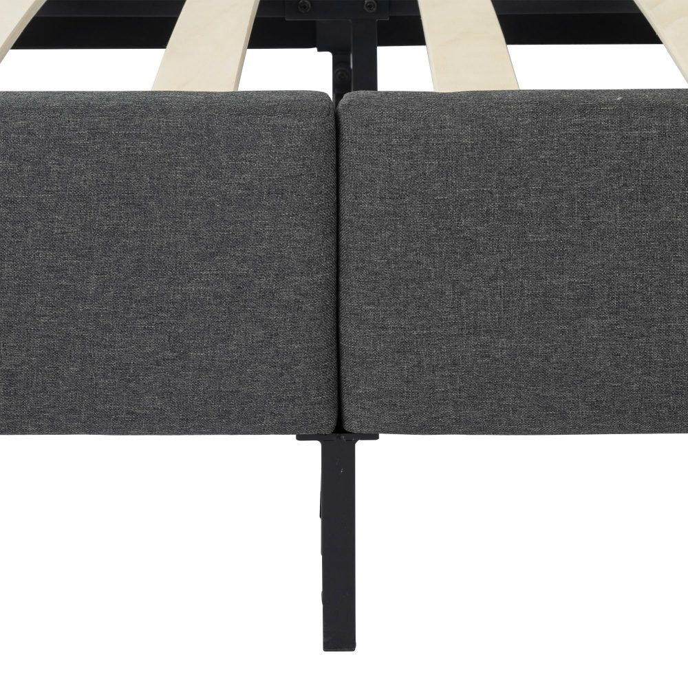 Bed Frame Mattress Foundation (Dark Grey) - Queen-Bed Frames-PEROZ Accessories