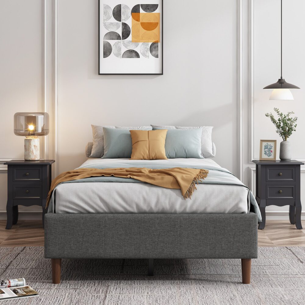 Bed Frame Mattress Foundation (Dark Grey) - Single-Bed Frames-PEROZ Accessories