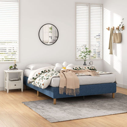 Metal Bed Frame Mattress Foundation Blue – Double-Furniture > Bedroom > Beds &amp; Bed Frames-PEROZ Accessories