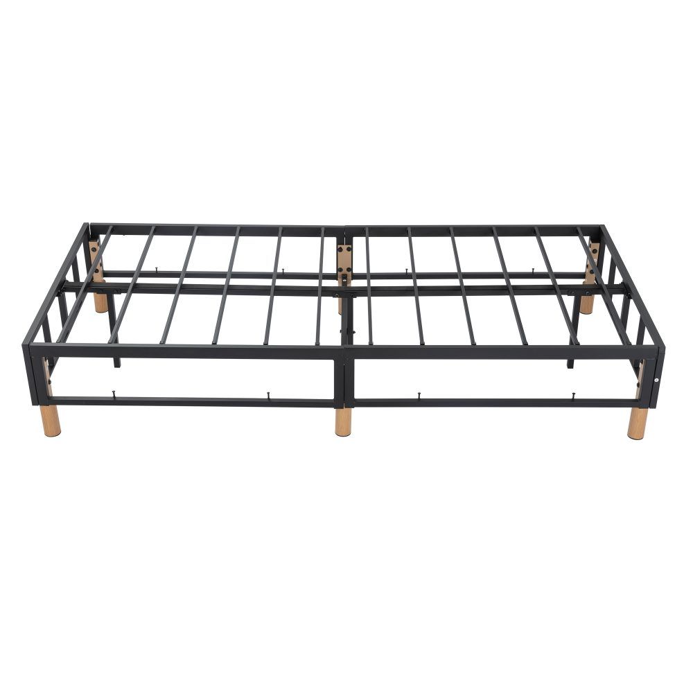 Metal Bed Frame Mattress Foundation Blue – King-Furniture > Bedroom > Beds &amp; Bed Frames-PEROZ Accessories