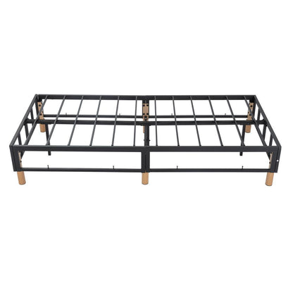 Metal Bed Frame Mattress Foundation Blue – King-Furniture > Bedroom > Beds &amp; Bed Frames-PEROZ Accessories
