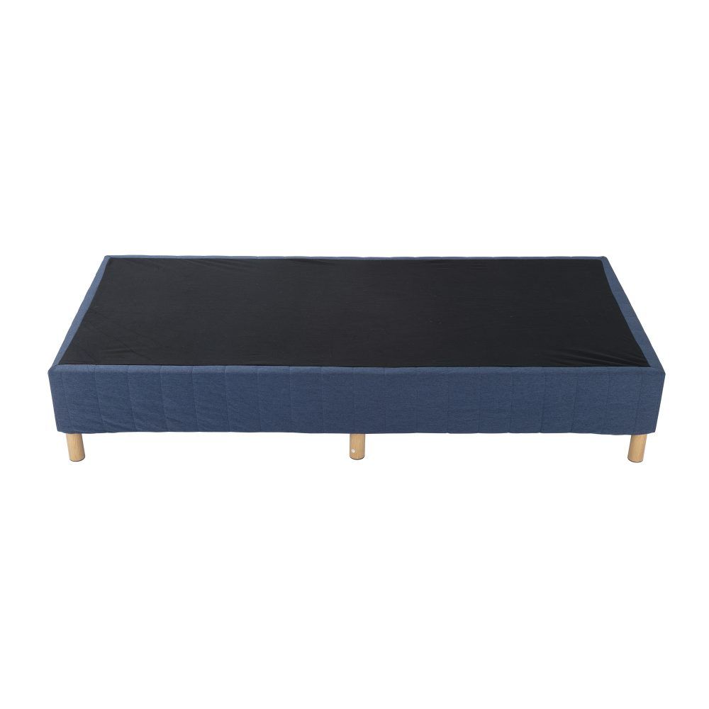 Metal Bed Frame Mattress Foundation Blue – Queen-Furniture > Bedroom > Beds &amp; Bed Frames-PEROZ Accessories