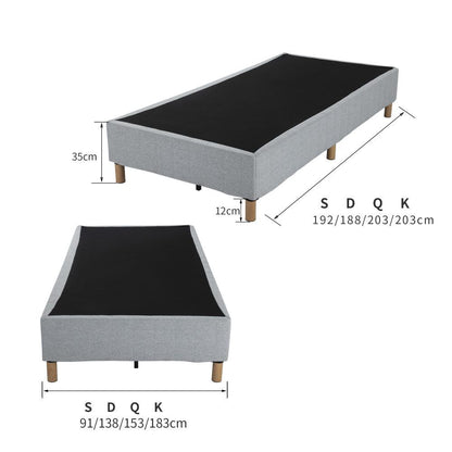 Metal Bed Frame Mattress Foundation Blue – Queen-Furniture > Bedroom > Beds &amp; Bed Frames-PEROZ Accessories