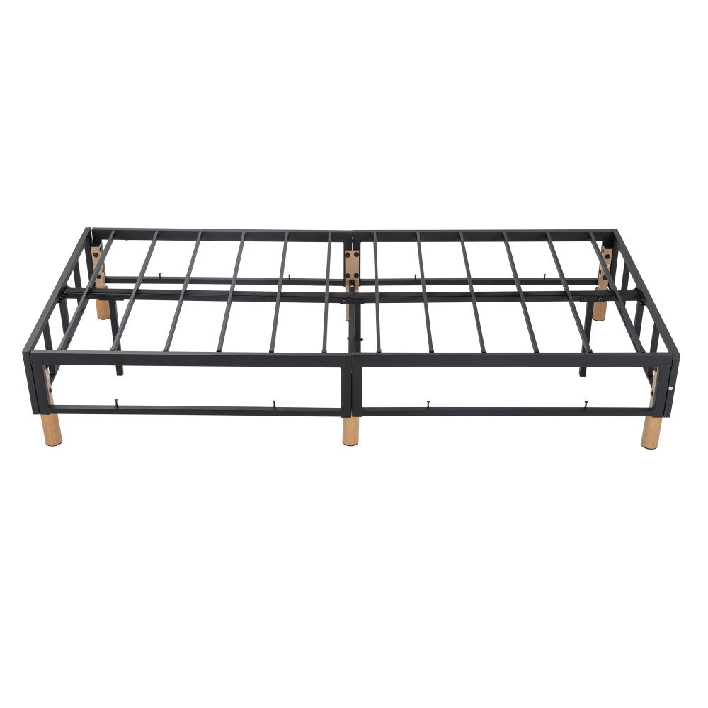 Metal Bed Frame Mattress Foundation Blue – Single-Furniture &gt; Bedroom &gt; Beds &amp; Bed Frames-PEROZ Accessories