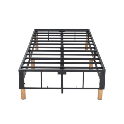 Metal Bed Frame Mattress Foundation Blue – Single-Furniture &gt; Bedroom &gt; Beds &amp; Bed Frames-PEROZ Accessories