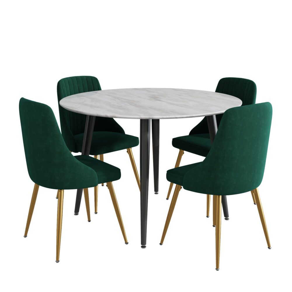 Velvet Elegance Dining Set-Furniture > Dining > Dining Set-PEROZ Accessories