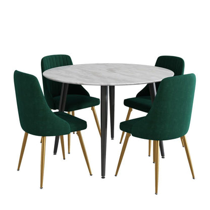 Velvet Elegance Dining Set-Furniture > Dining > Dining Set-PEROZ Accessories