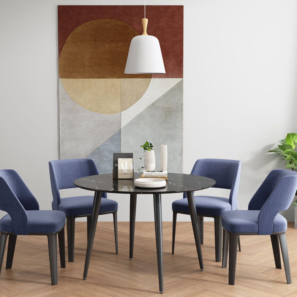 Marble Mania Round Table-Furniture > Dining > Dining Tables-PEROZ Accessories