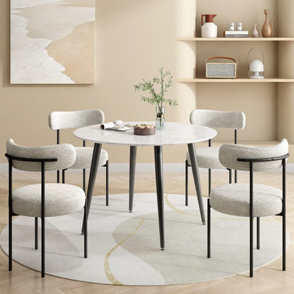 Round MDF Marbling Dining Table-Furniture > Dining > Dining Tables-PEROZ Accessories