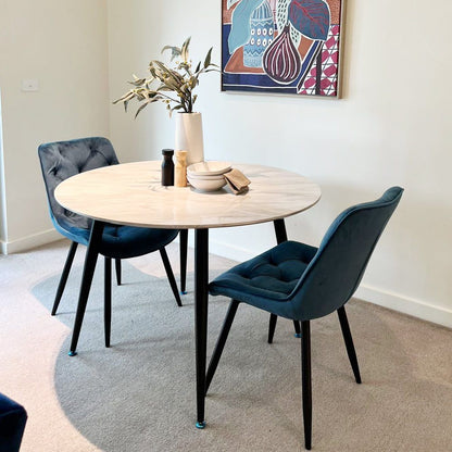 Round MDF Marbling Dining Table-Furniture > Dining > Dining Tables-PEROZ Accessories