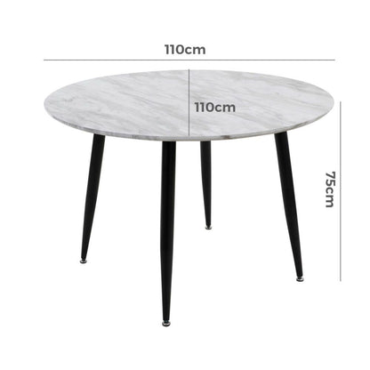 Round MDF Marbling Dining Table-Furniture > Dining > Dining Tables-PEROZ Accessories