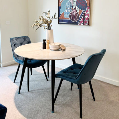 Round MDF Marbling Dining Table-Furniture > Dining > Dining Tables-PEROZ Accessories
