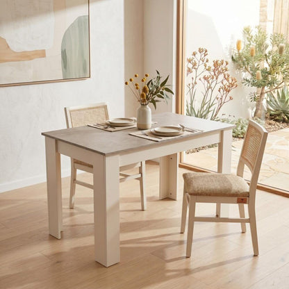 Dining Table Rectangular Wooden 120M-Grey and White-Furniture > Dining > Dining Tables-PEROZ Accessories