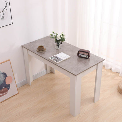 Dining Table Rectangular Wooden 120M-Grey and White-Furniture > Dining > Dining Tables-PEROZ Accessories