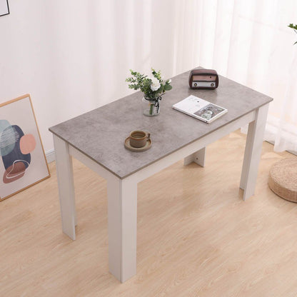 Dining Table Rectangular Wooden 120M-Grey and White-Furniture > Dining > Dining Tables-PEROZ Accessories