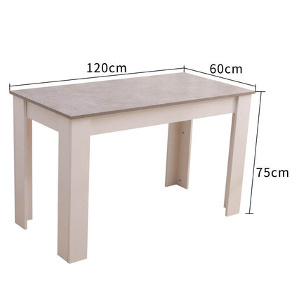Dining Table Rectangular Wooden 120M-Grey and White-Furniture > Dining > Dining Tables-PEROZ Accessories