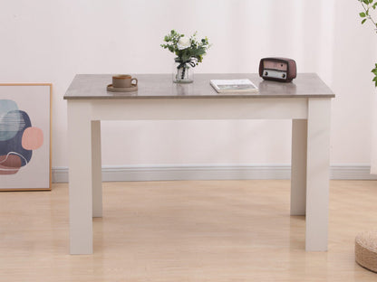 Dining Table Rectangular Wooden 120M-Grey&amp;amp;White-Furniture > Dining > Dining Tables-PEROZ Accessories