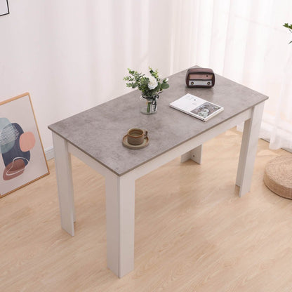 Dining Table Rectangular Wooden 120M-Grey&amp;amp;White-Furniture > Dining > Dining Tables-PEROZ Accessories