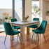 Grey Rectangular Dining Table with 4x Green Velvet Chairs-Furniture > Dining > Dining Set-PEROZ Accessories