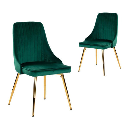 Grey Rectangular Dining Table with 4x Green Velvet Chairs-Furniture > Dining > Dining Set-PEROZ Accessories