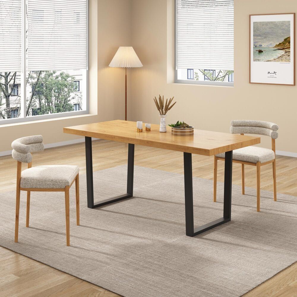 Venice Rectangular Dining Table 170cm Natural-Furniture > Dining > Dining Tables-PEROZ Accessories