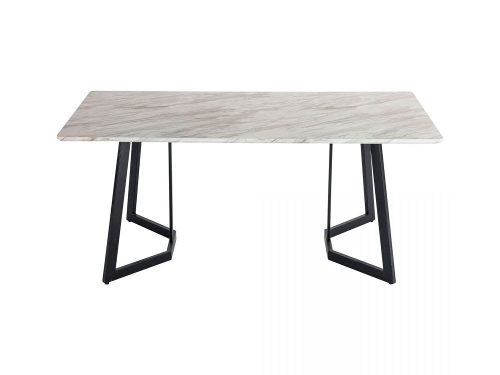 Rectangular Marble-Effect Table-Furniture > Dining > Dining Tables-PEROZ Accessories
