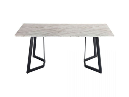 Rectangular Marble-Effect Table-Furniture > Dining > Dining Tables-PEROZ Accessories