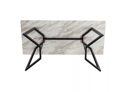 Rectangular Marble-Effect Table-Furniture > Dining > Dining Tables-PEROZ Accessories