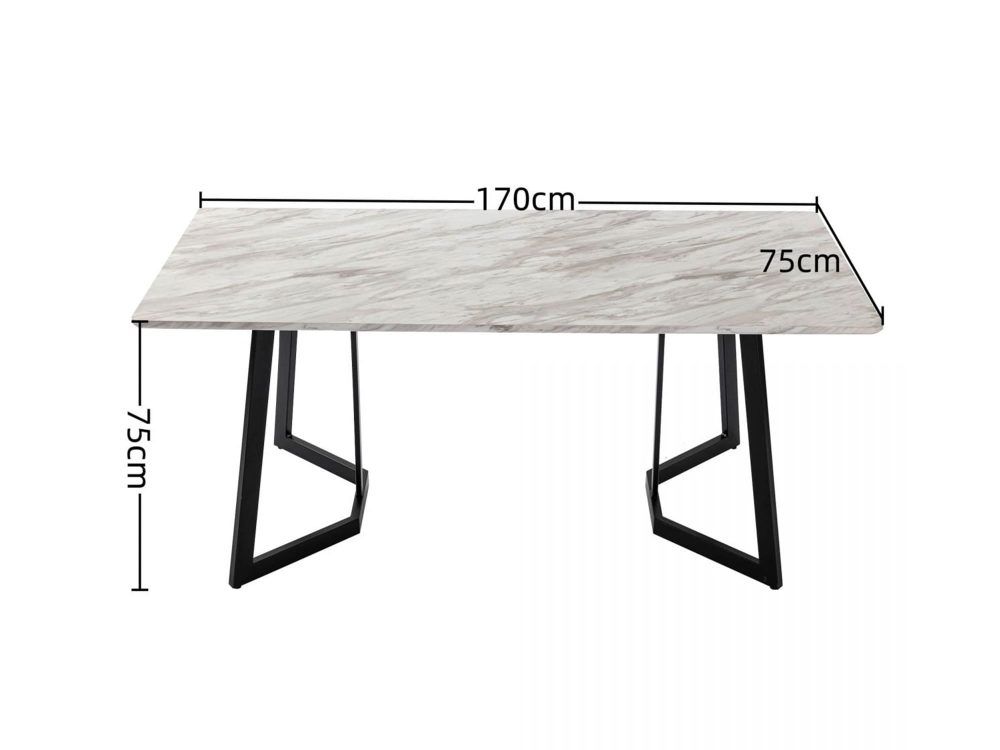 Rectangular Marble-Effect Table-Furniture > Dining > Dining Tables-PEROZ Accessories