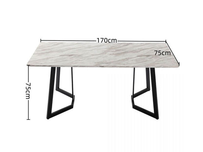 Rectangular Marble-Effect Table-Furniture > Dining > Dining Tables-PEROZ Accessories