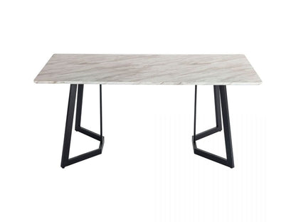 Rectangular Marble-Effect Table-Furniture > Dining > Dining Tables-PEROZ Accessories