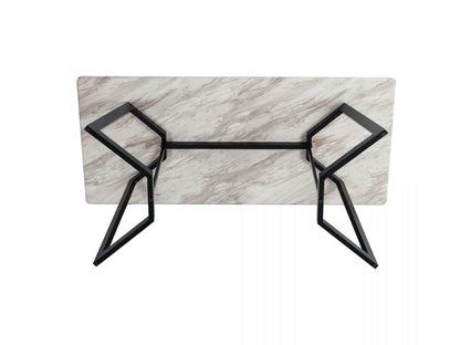 Rectangular Marble-Effect Table-Furniture > Dining > Dining Tables-PEROZ Accessories