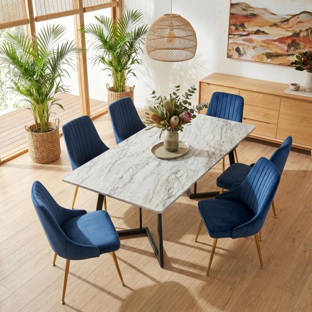 Marble Bliss Dining Set-Furniture > Dining > Dining Set-PEROZ Accessories