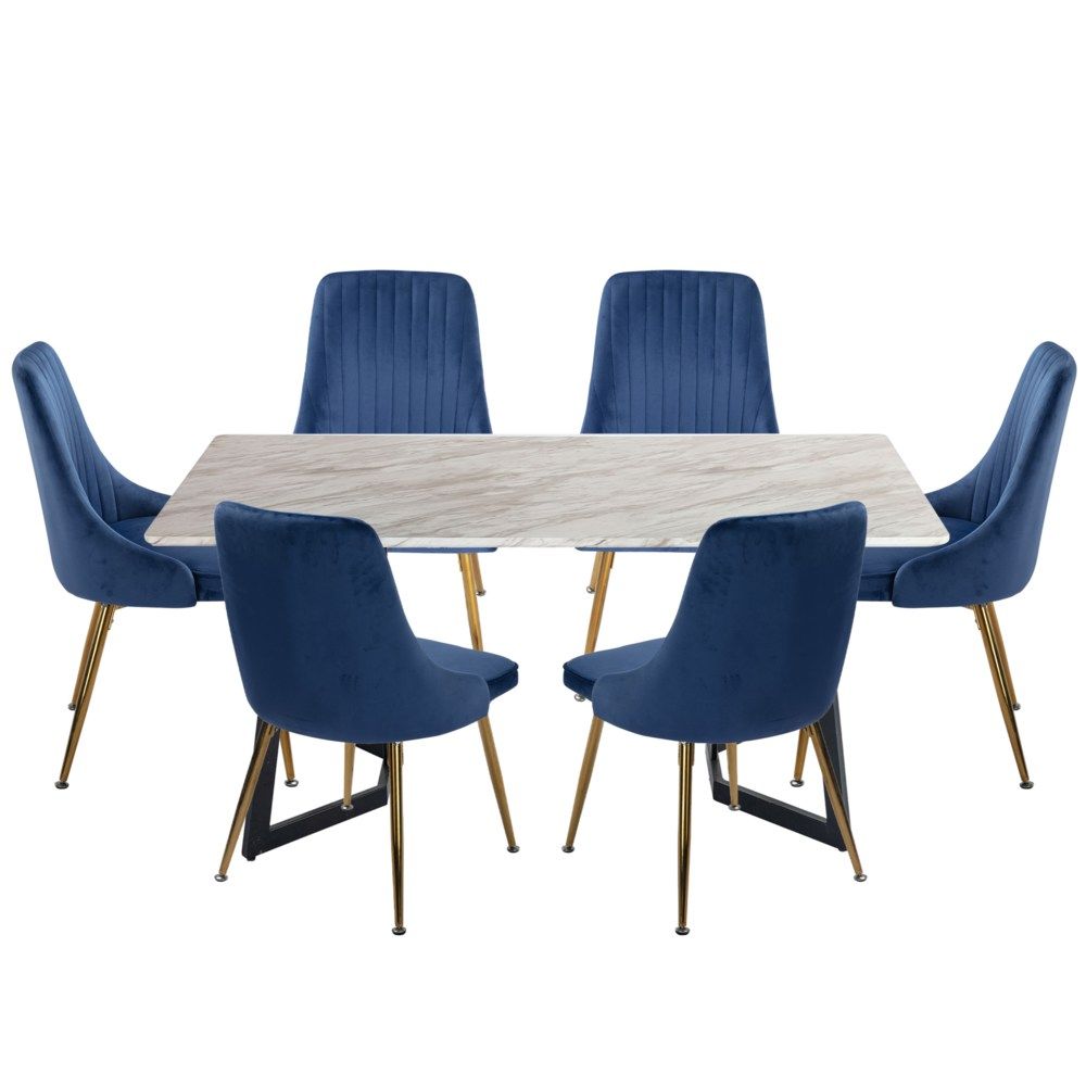 Marble Bliss Dining Set-Furniture > Dining > Dining Set-PEROZ Accessories