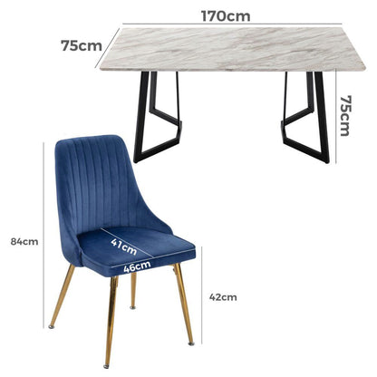 Marble Bliss Dining Set-Furniture > Dining > Dining Set-PEROZ Accessories