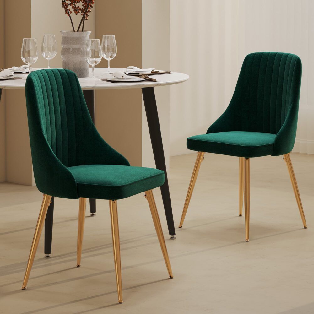Marbleous Green Velvet Dining Set-Furniture > Dining > Dining Set-PEROZ Accessories