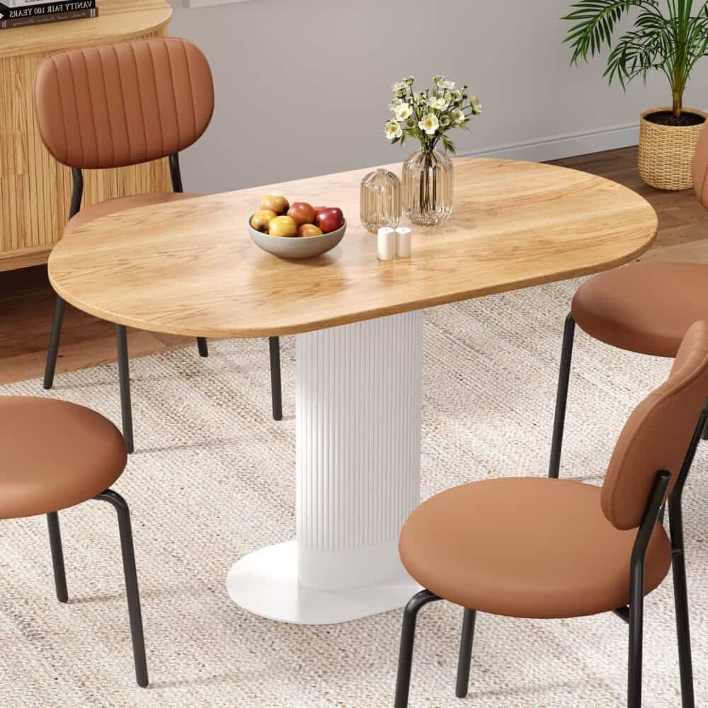 Clara Gather Round Oval Dining Table-Furniture > Dining > Dining Tables-PEROZ Accessories