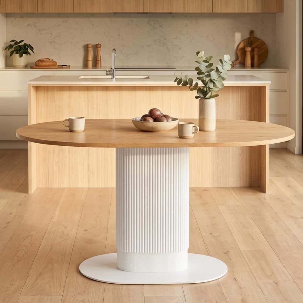 Clara Gather Round Oval Dining Table-Furniture > Dining > Dining Tables-PEROZ Accessories