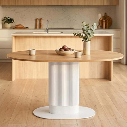 Clara Gather Round Oval Dining Table-Furniture > Dining > Dining Tables-PEROZ Accessories