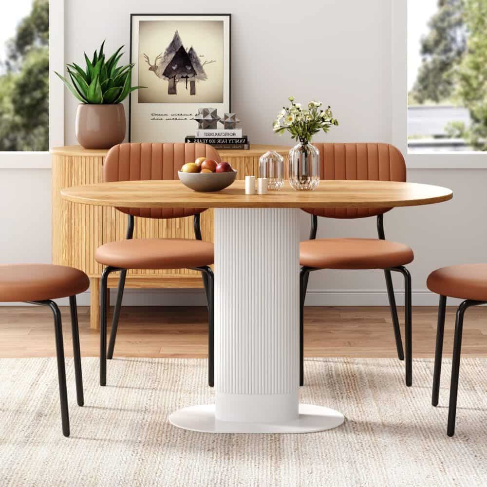 Clara Gather Round Oval Dining Table-Furniture > Dining > Dining Tables-PEROZ Accessories